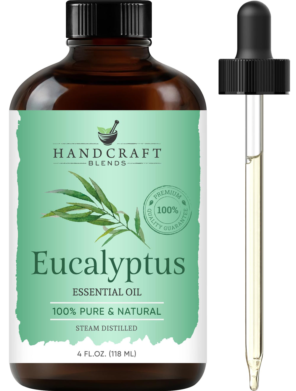 Handcraft Blends aceite de eucalipto en frasco 4 oz, puro y natural.