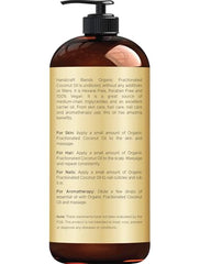 Handcraft Blends Fractionated Coconut Oil label closeup highlighting pure, fragrance-free formula.