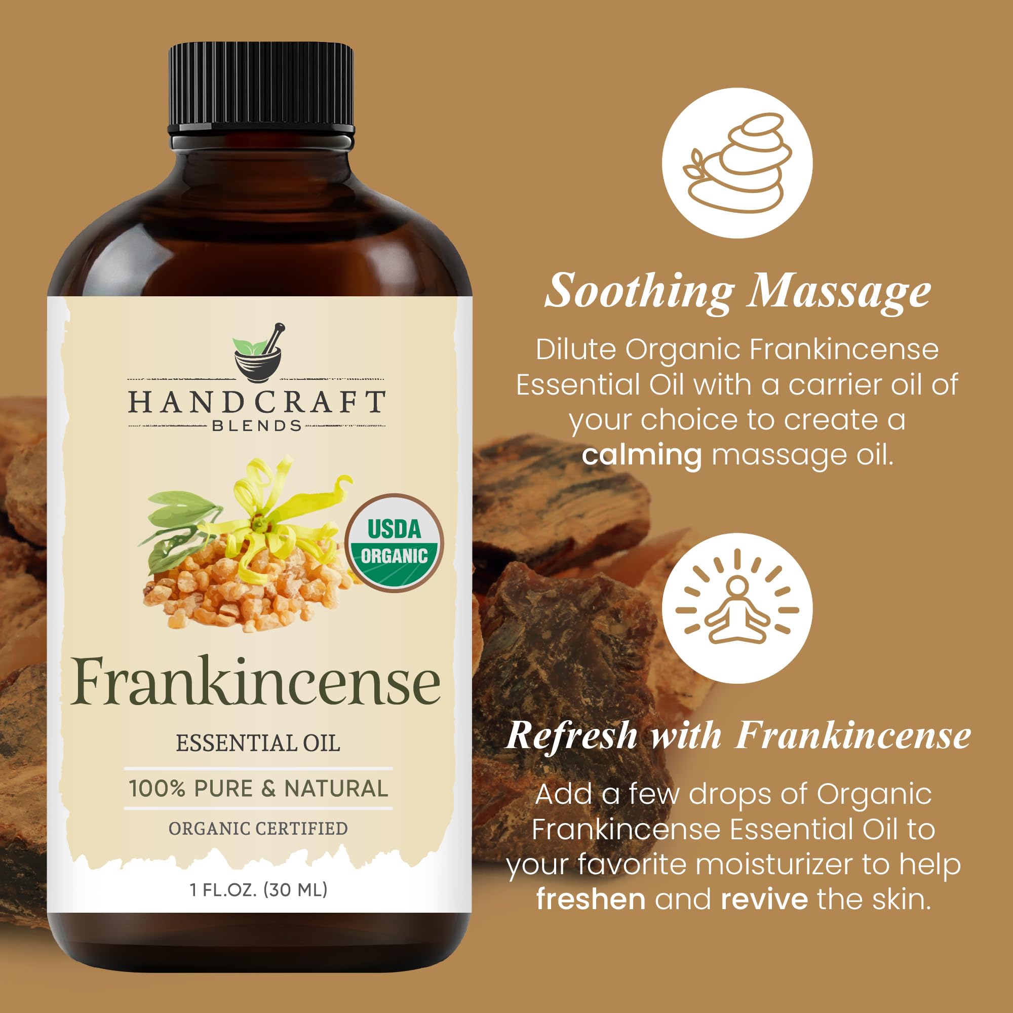 A diffuser session featuring Handcraft Blends Frankincense oil for aroma.