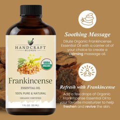 A diffuser session featuring Handcraft Blends Frankincense oil for aroma.