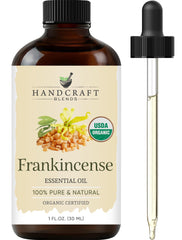 Handcraft Blends Frankincense oil bottle front view, ready for diffuser use.