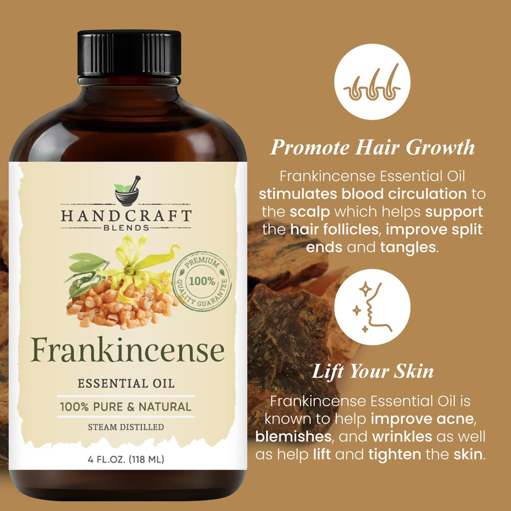 Handcraft Blends Frankincense oil for skin care and massage routines.