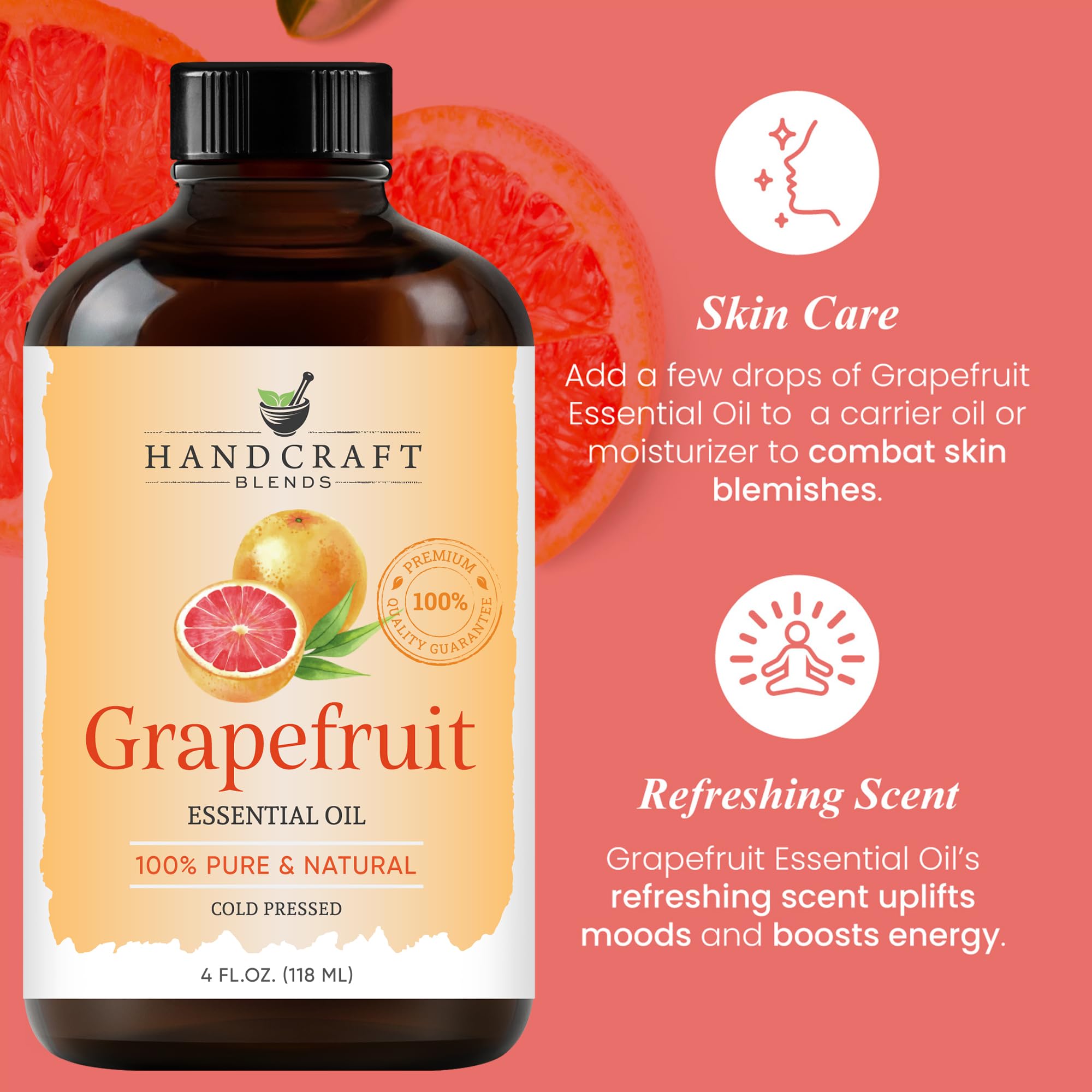Handcraft Blends grapefruit essential oil enhances candle making with bright citrus notes.