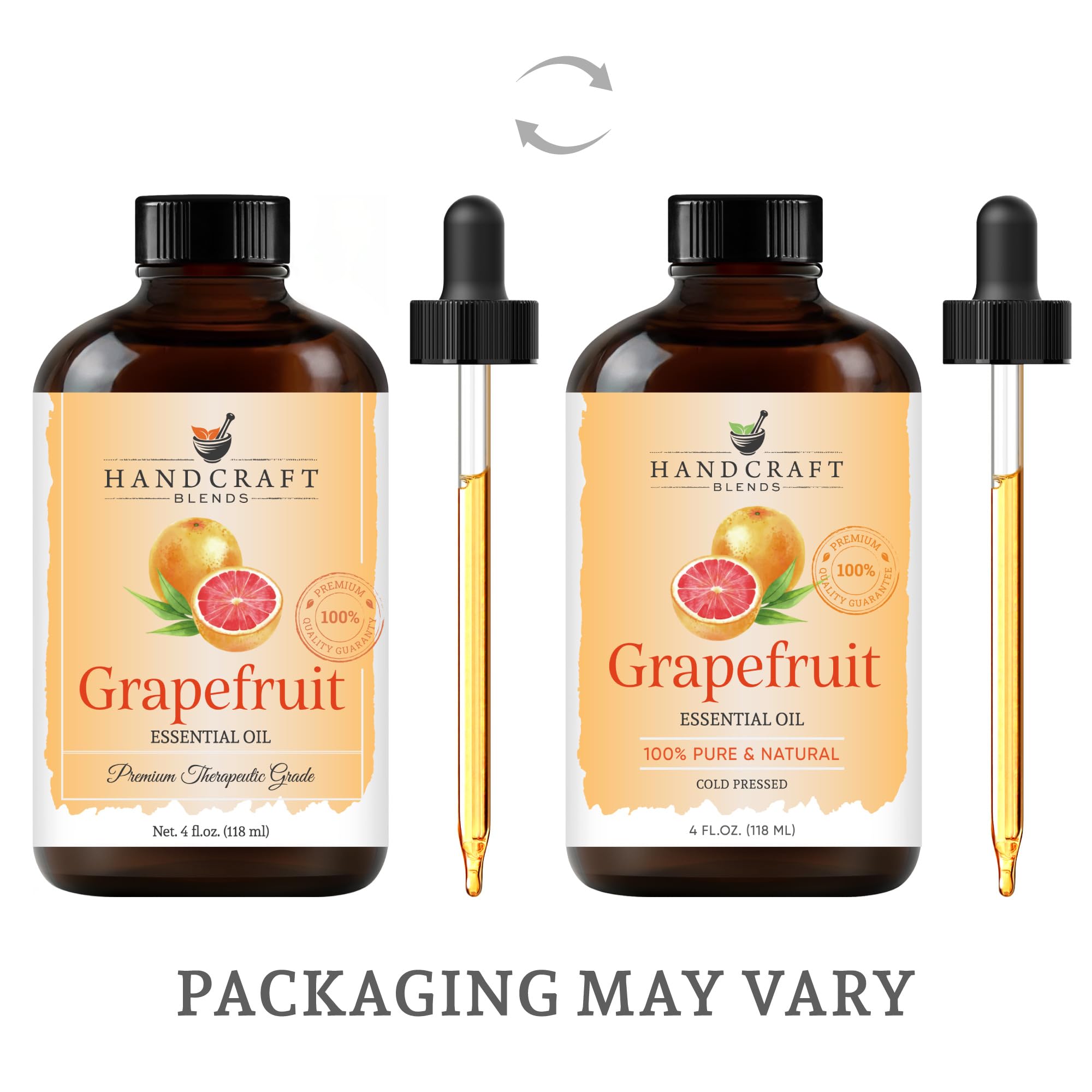 Handcraft Blends grapefruit essential oil shown with a diffuser setup for uplifting aroma.