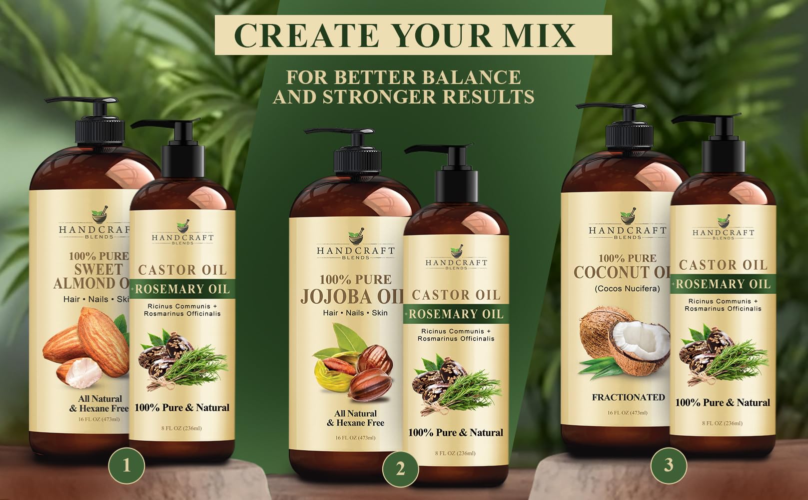 Applying Handcraft Blends castor oil for hair care and scalp nourishment.