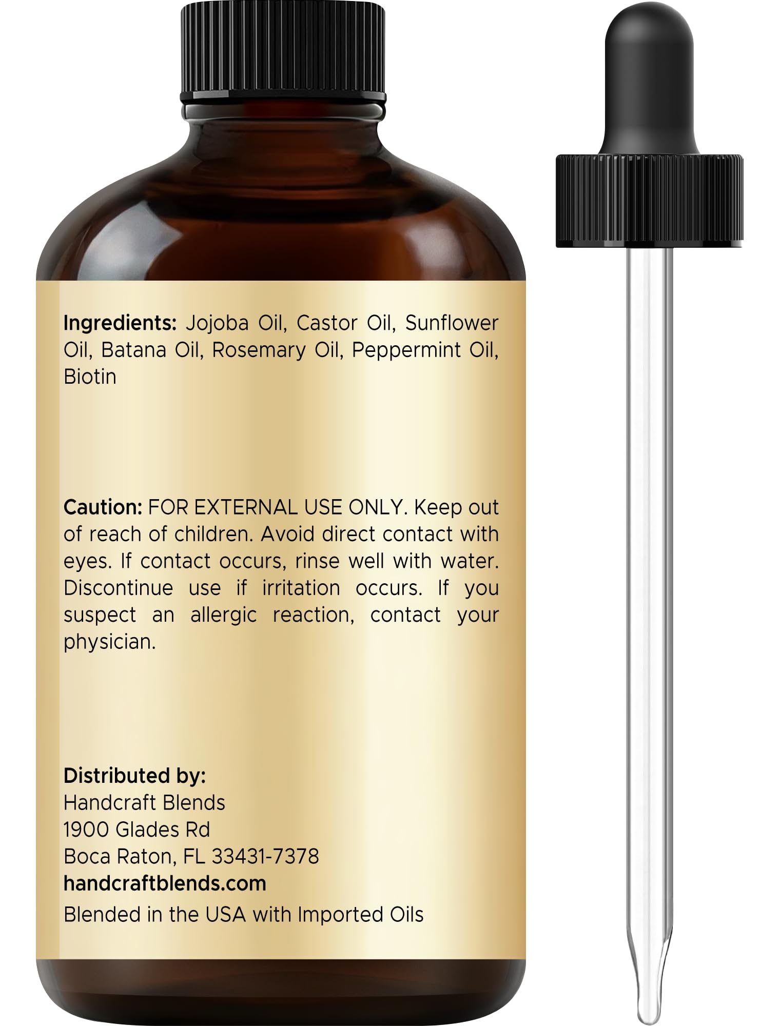 Handcraft Blends uses jojoba, castor and sunflower oils for nourishing scalp and hair.
