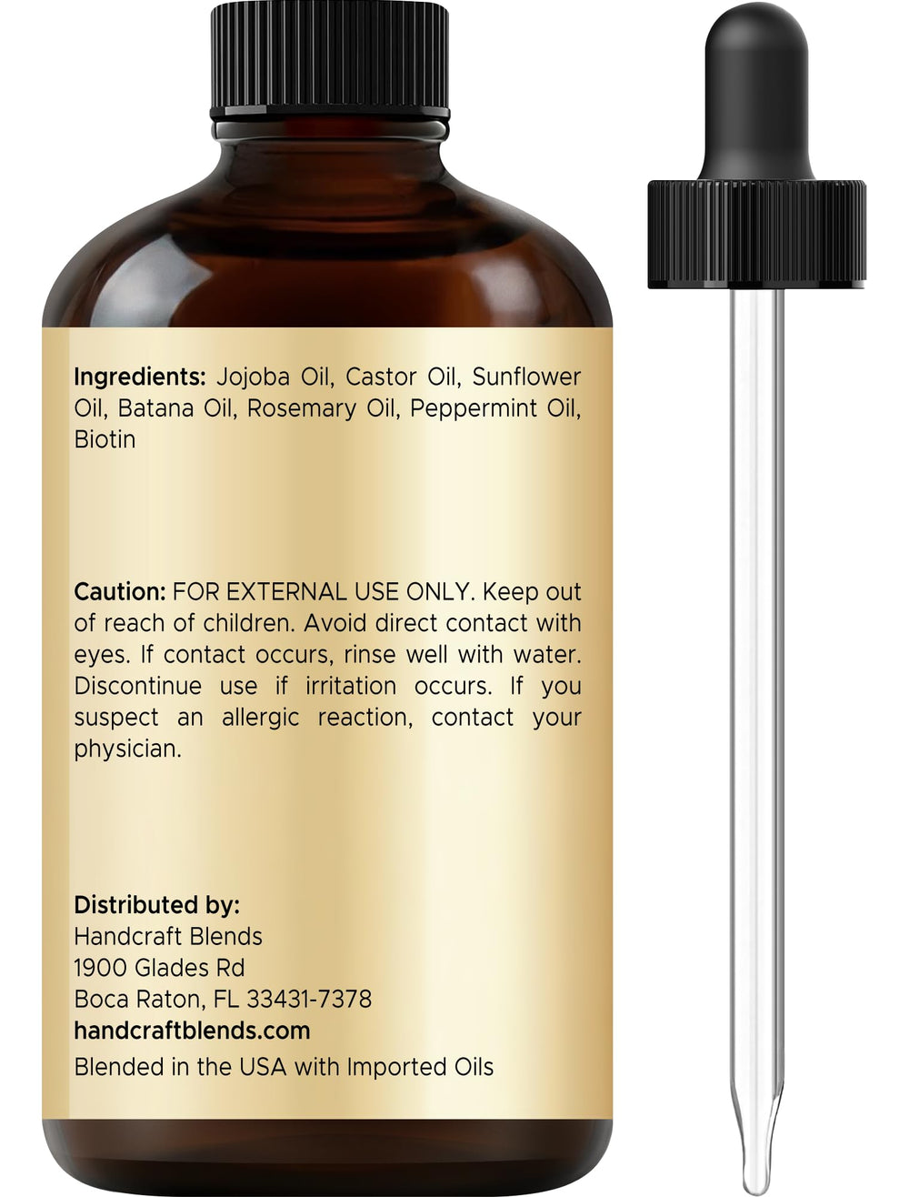 Handcraft Blends uses jojoba, castor and sunflower oils for nourishing scalp and hair.