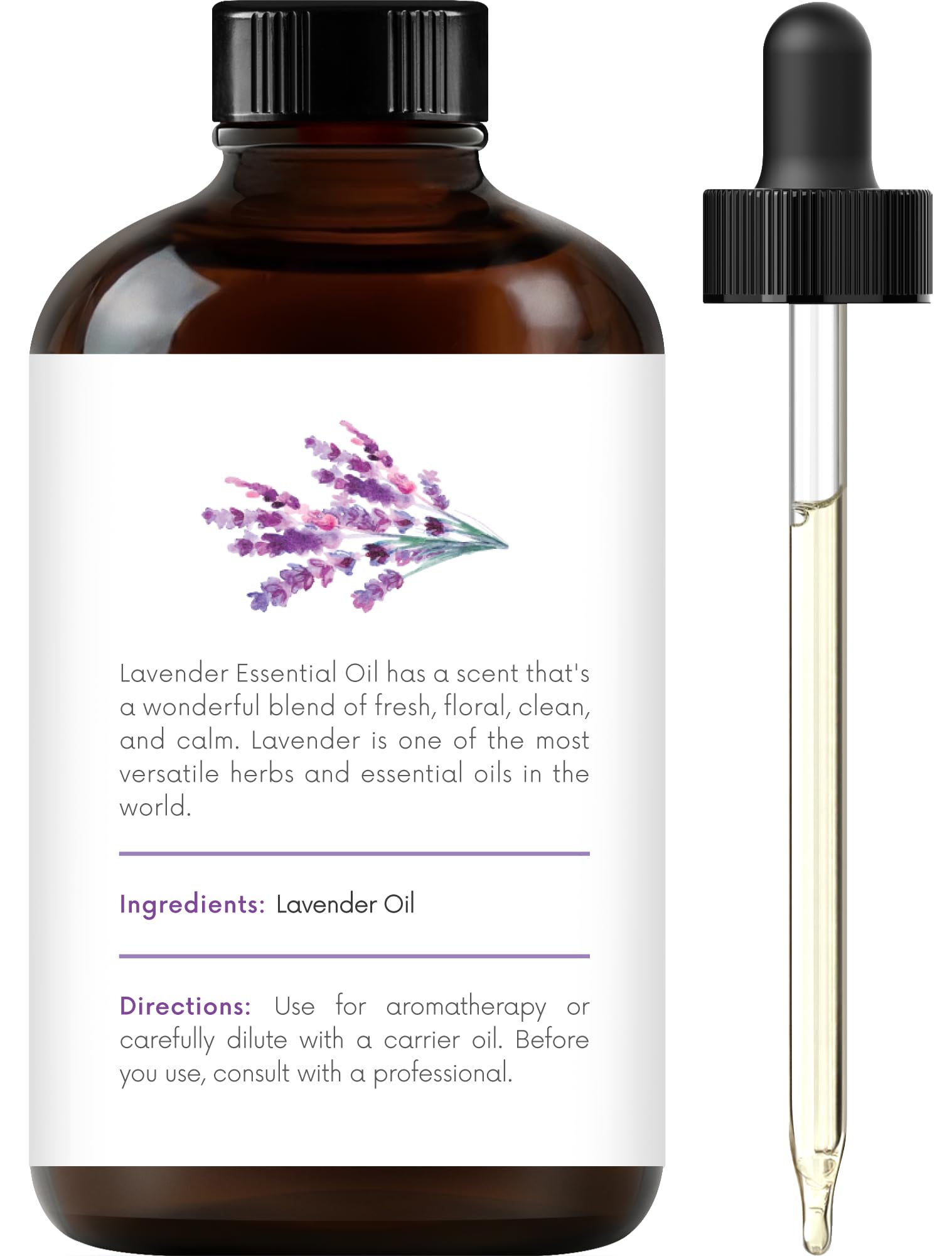 Handcraft Blends Lavender essential oil in amber glass bottle protects from sunlight.