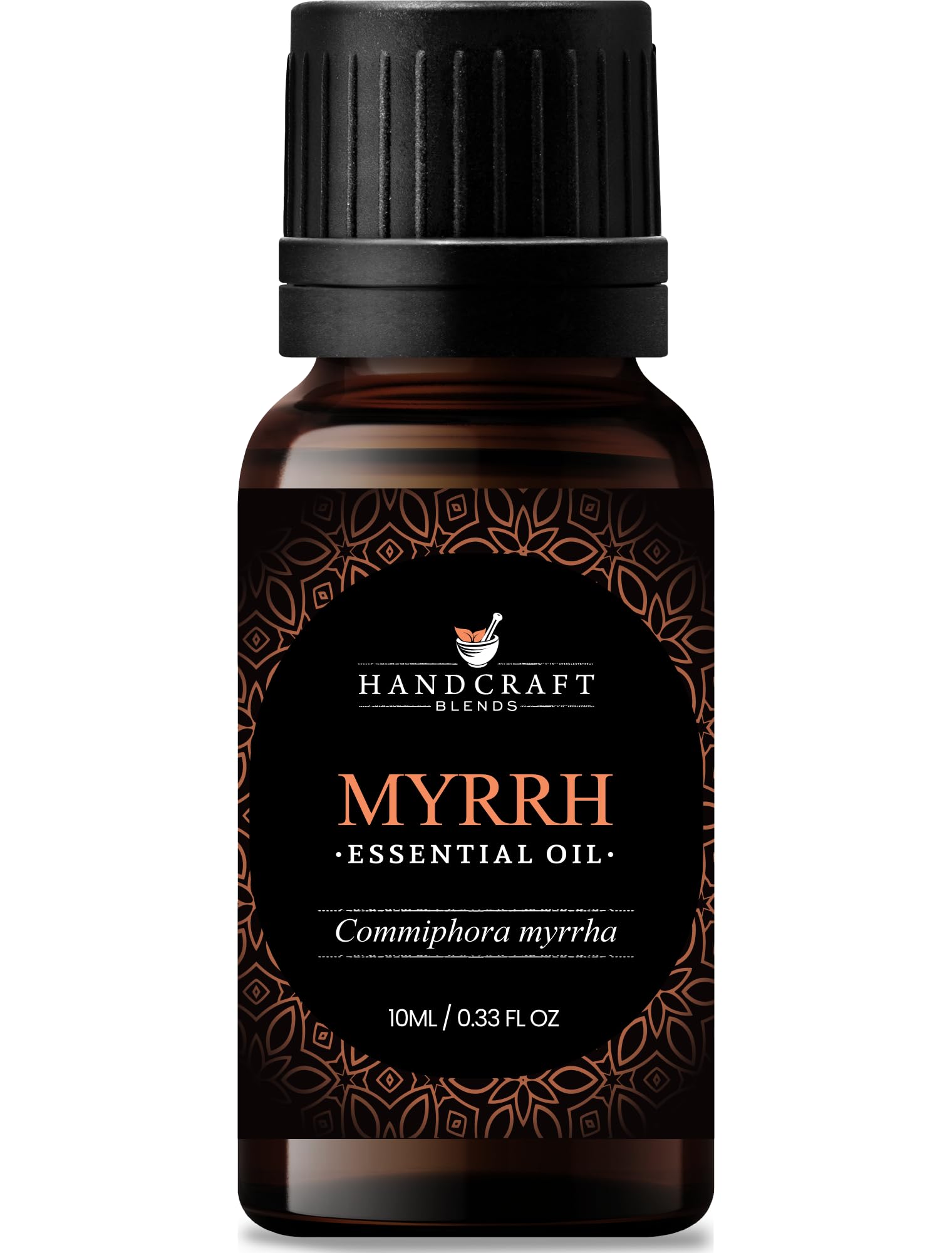 Handcraft Blends Myrrh oil bottle front, pure aroma ready for diffuser use.