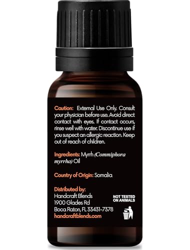 Handcraft Blends Myrrh oil with dropper cap enables precise, mess-free dosing.