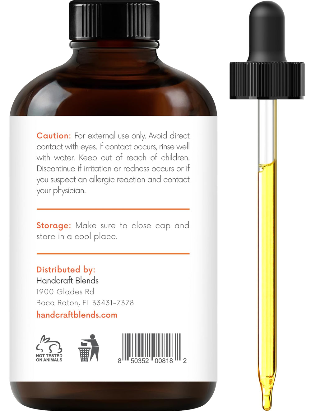 Handcraft Blends Naranja, aceite para masaje suave y agradable.