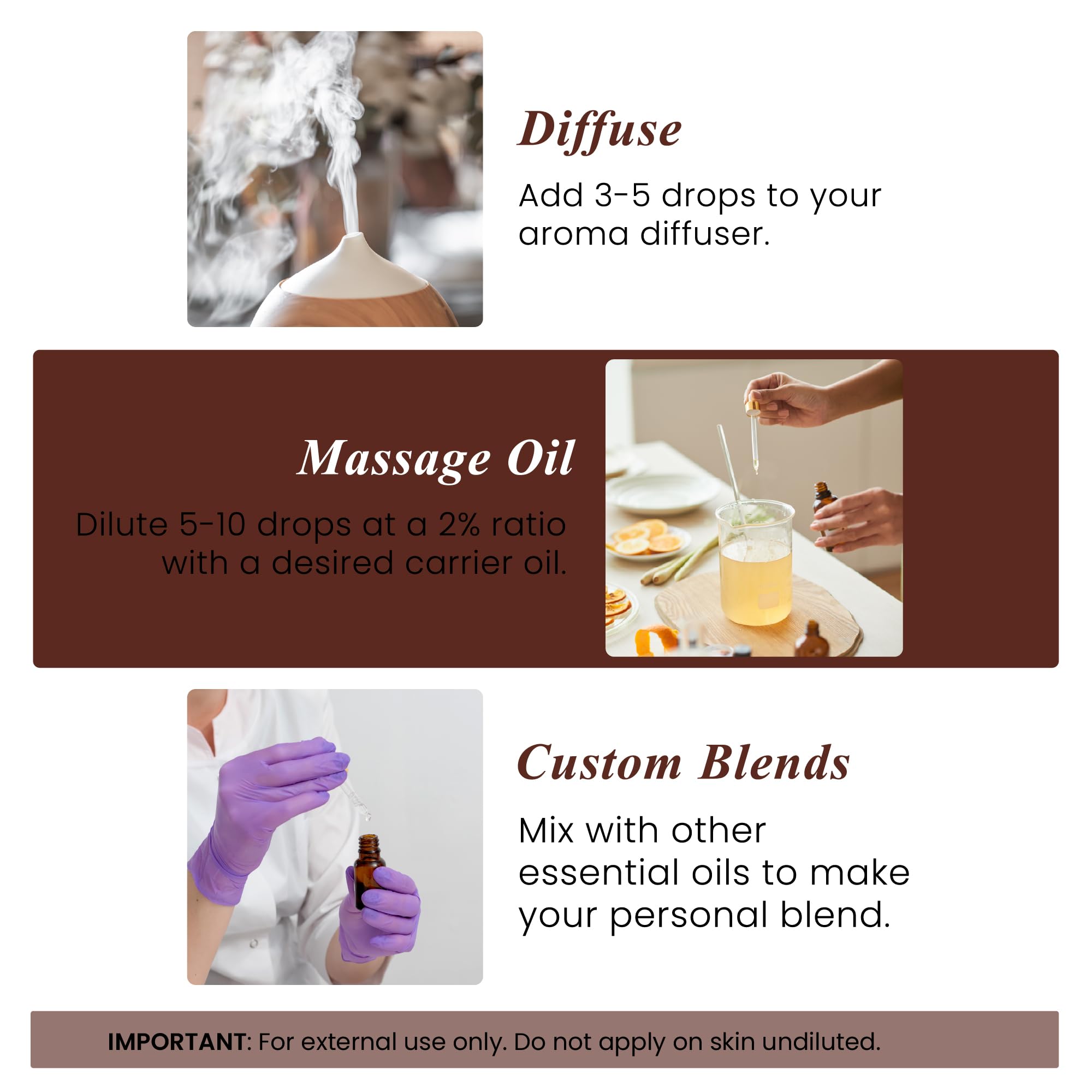 Handcraft Blends Nutmeg Oil ideal for skin care and relaxing massage.