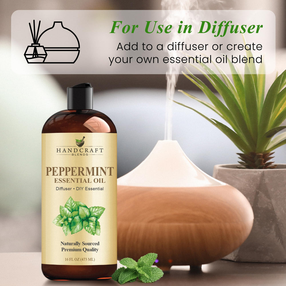 Handcraft Blends Peppermint Oil candle DIY scene illustrates minty scent in candles.