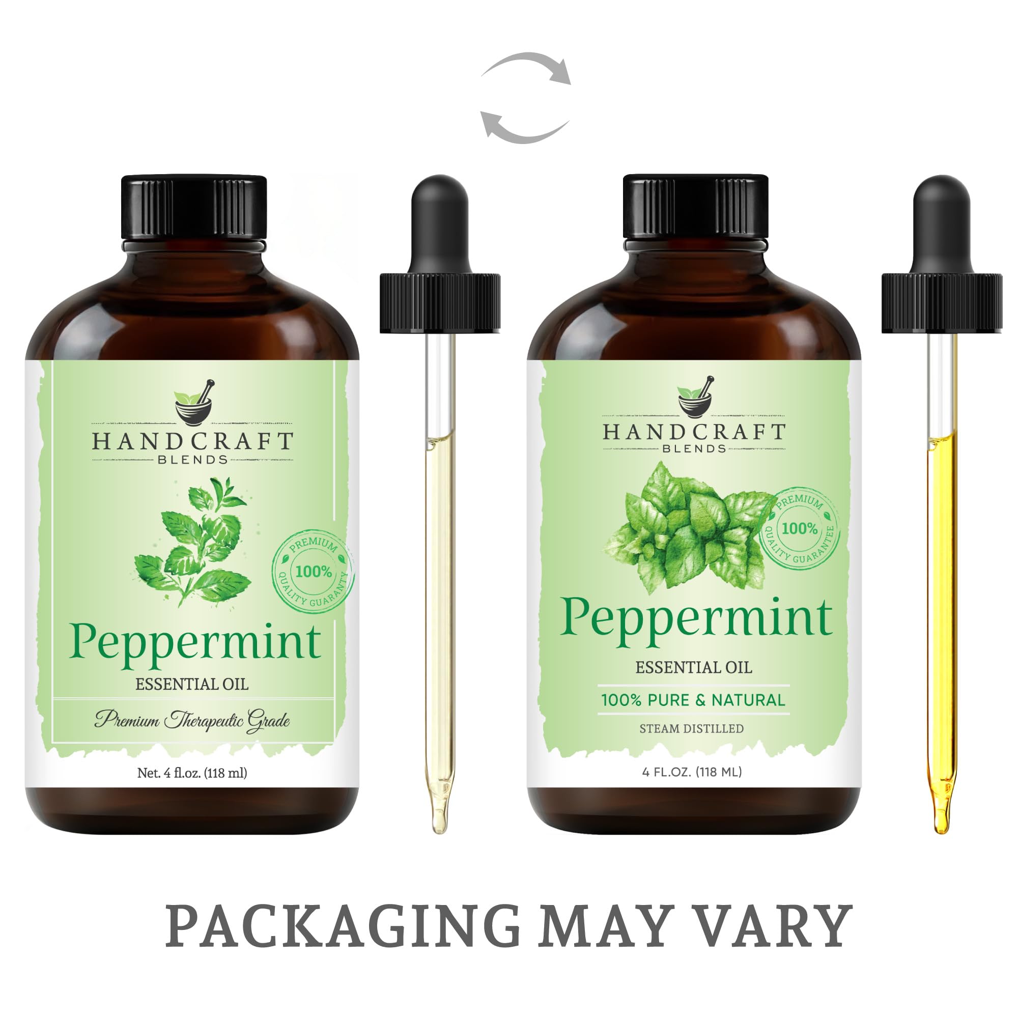 Handcraft Blends Peppermint Essential Oil in diffuser scene for a fresh ambiance.