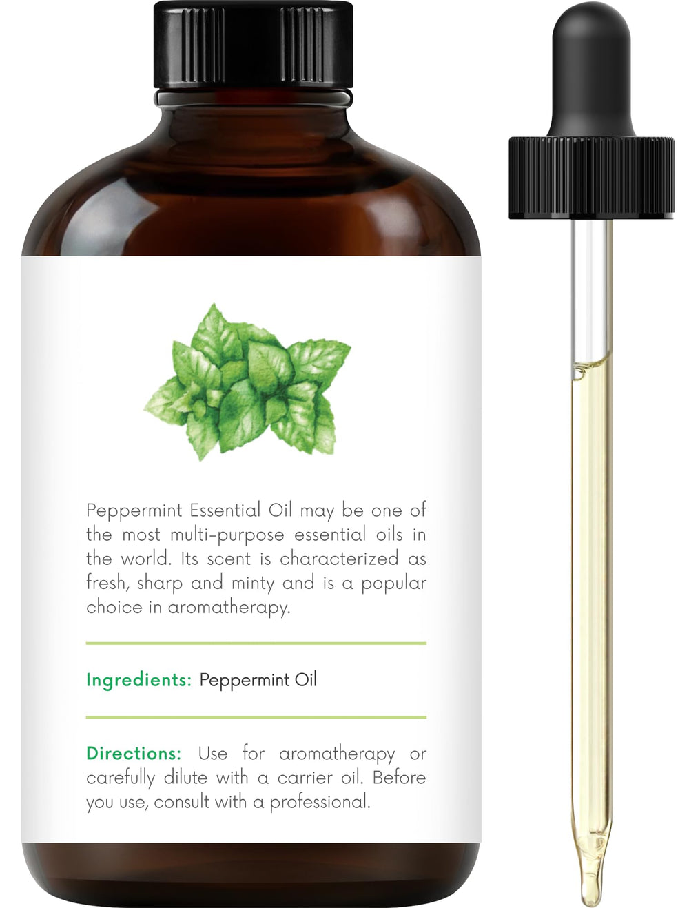 Handcraft Blends Peppermint Essential Oil dropper ready for measured use.