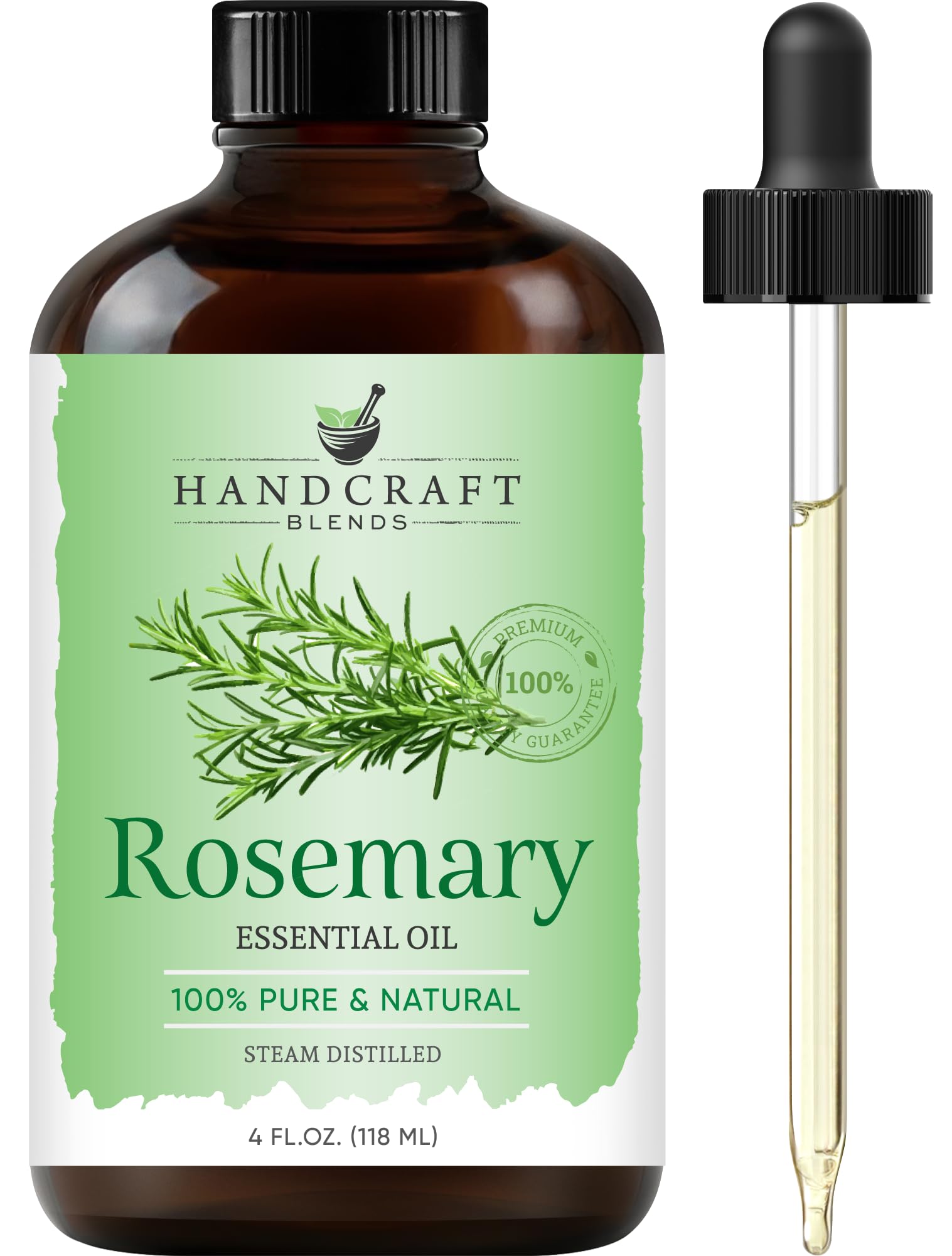 Handcraft Blends Rosemary Oil in an amber bottle for pure aromatherapy.