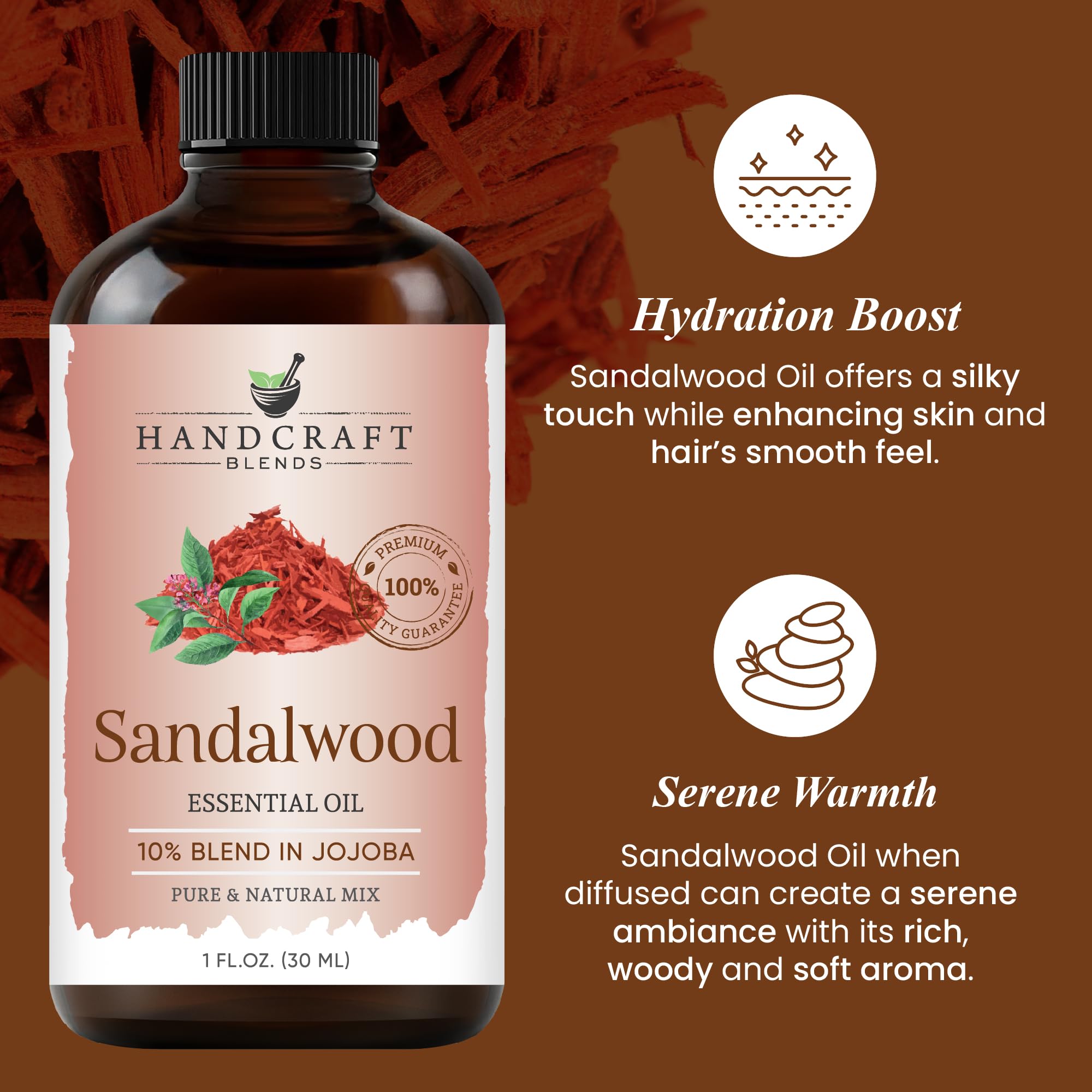 Handcraft Blends Sandalwood aceite para masajes de aplicación suave