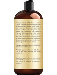 Handcraft Blends sunflower oil amber glass bottle showcases hexane-free, pure nourishment for hair and skin