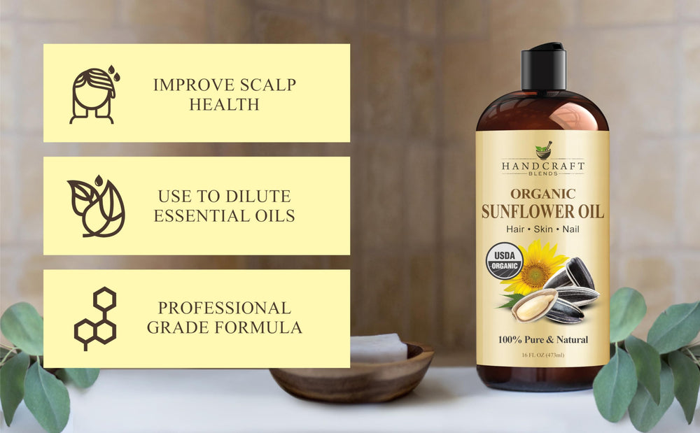 Handcraft Blends sunflower oil on skin illustrates quick absorption and lightweight hydration