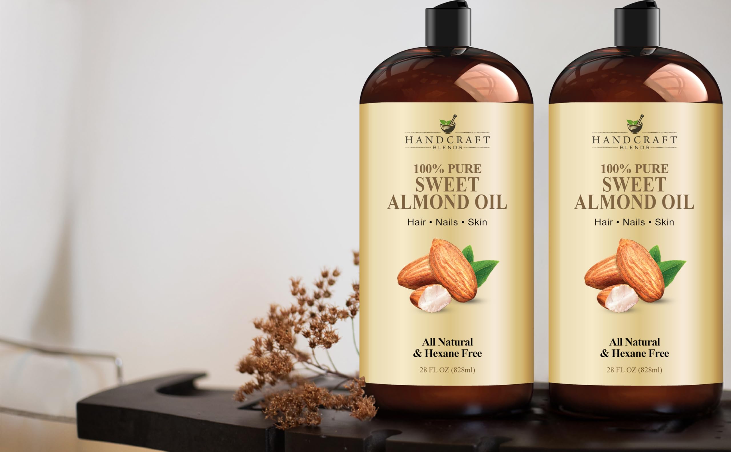 Handcraft Blends Sweet Almond Oil application scene shows easy massage