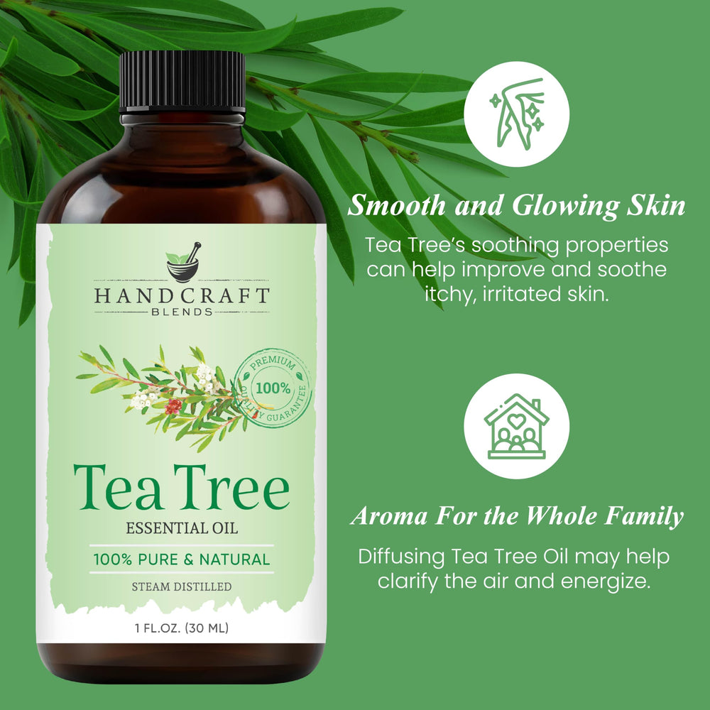 Tea Tree Oil used in skin care application by Handcraft Blends.