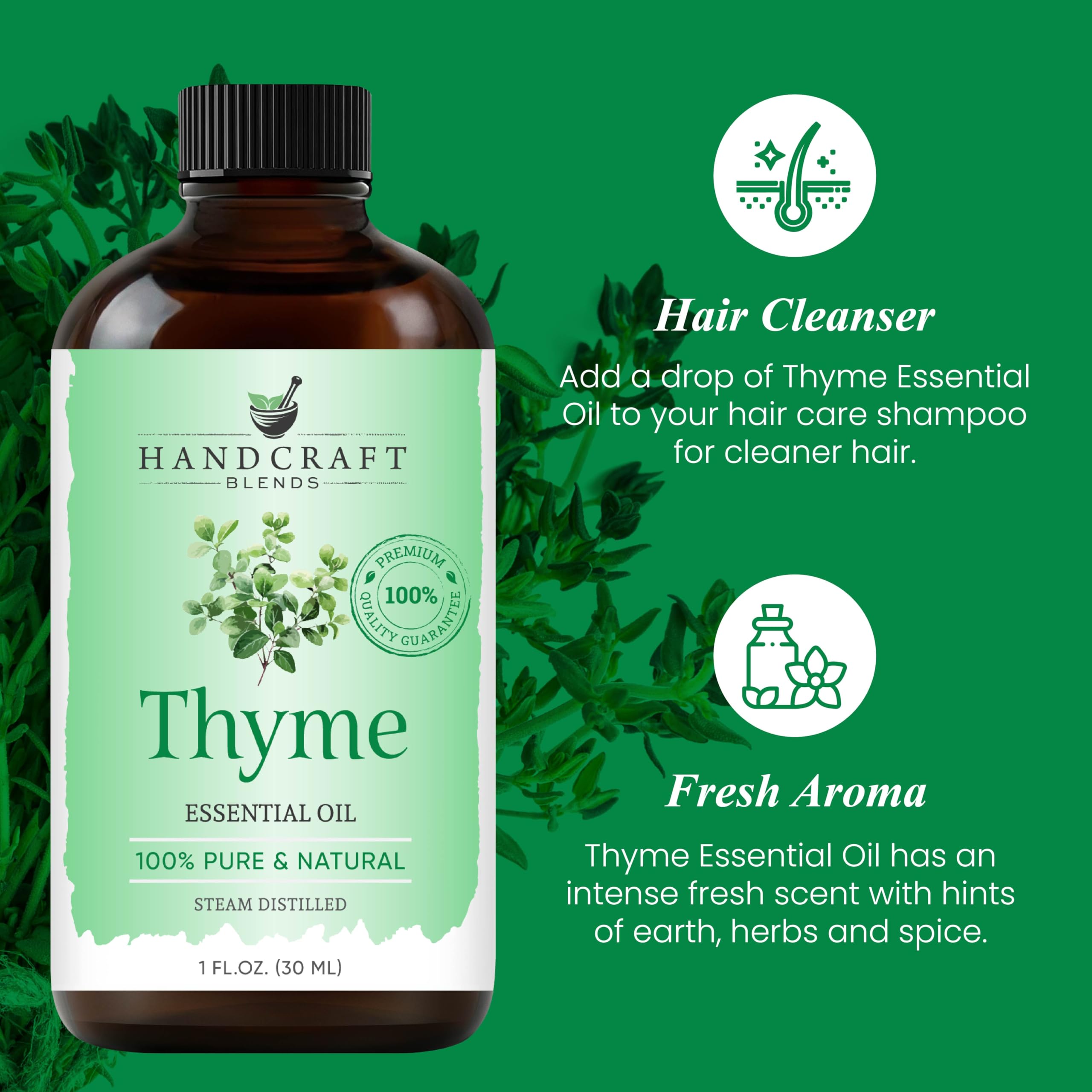 Handcraft Blends Thyme Oil applied to skin-friendly carrier for DIY skincare.