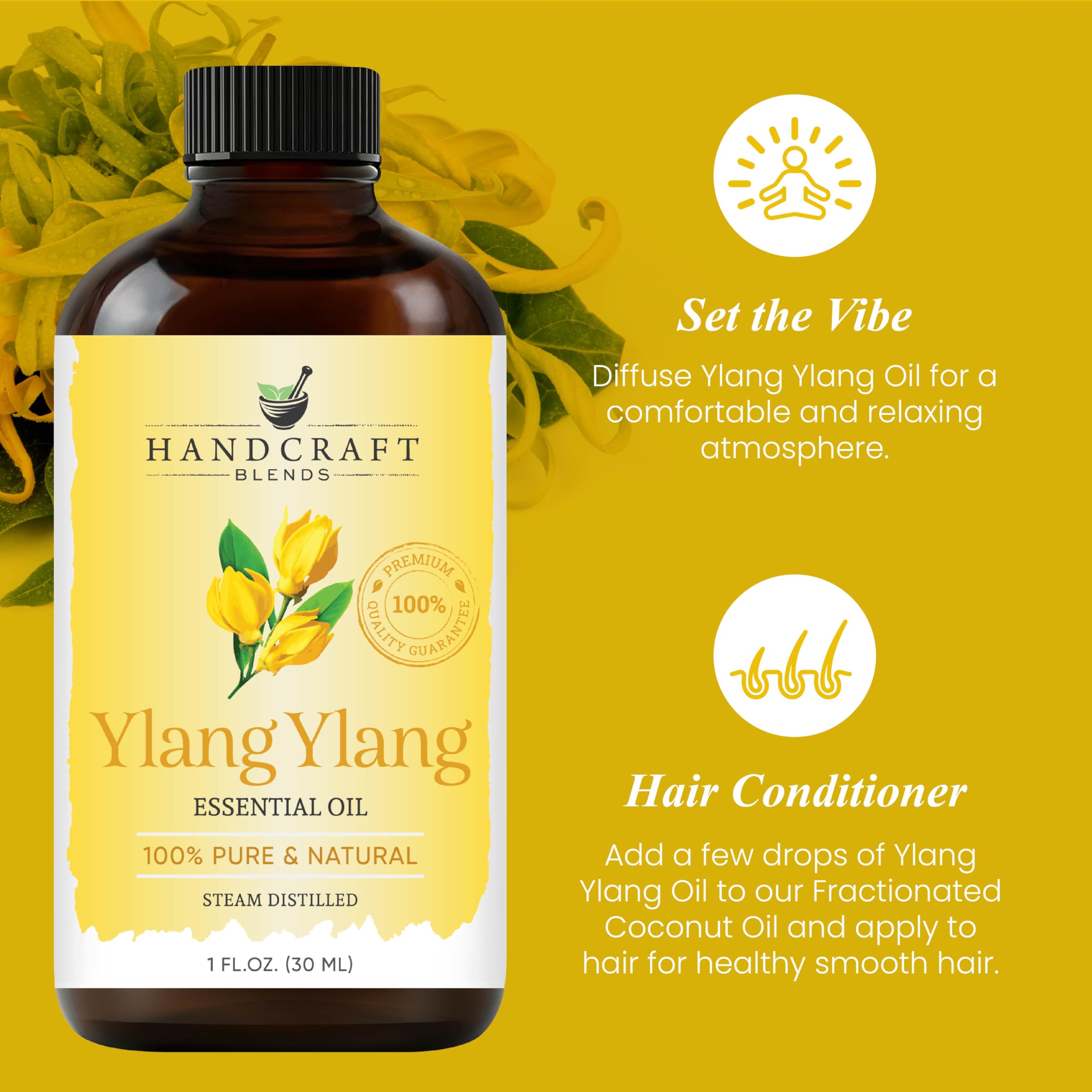 Handcraft Blends Ylang Ylang: aceite para masaje con aroma suave y relajante.
