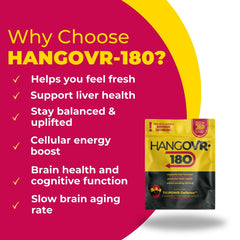 Hangovr-180 Tri-Power single-serving pouch ready for travel and events.