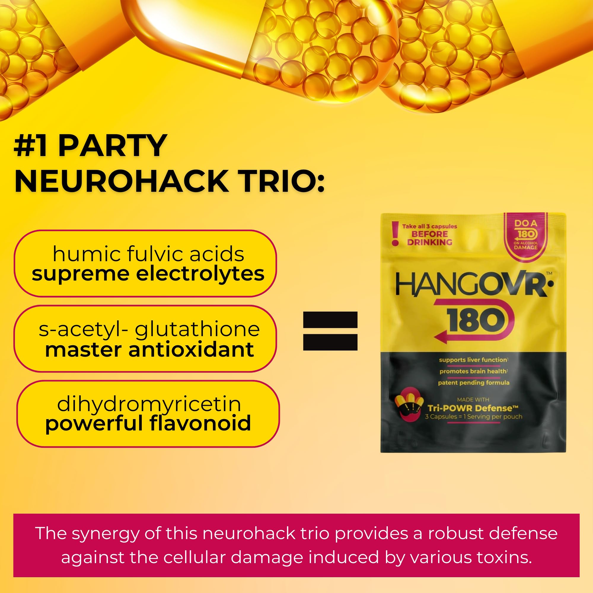 Hangovr-180 Tri-Power travel scene with bottle ready for use.