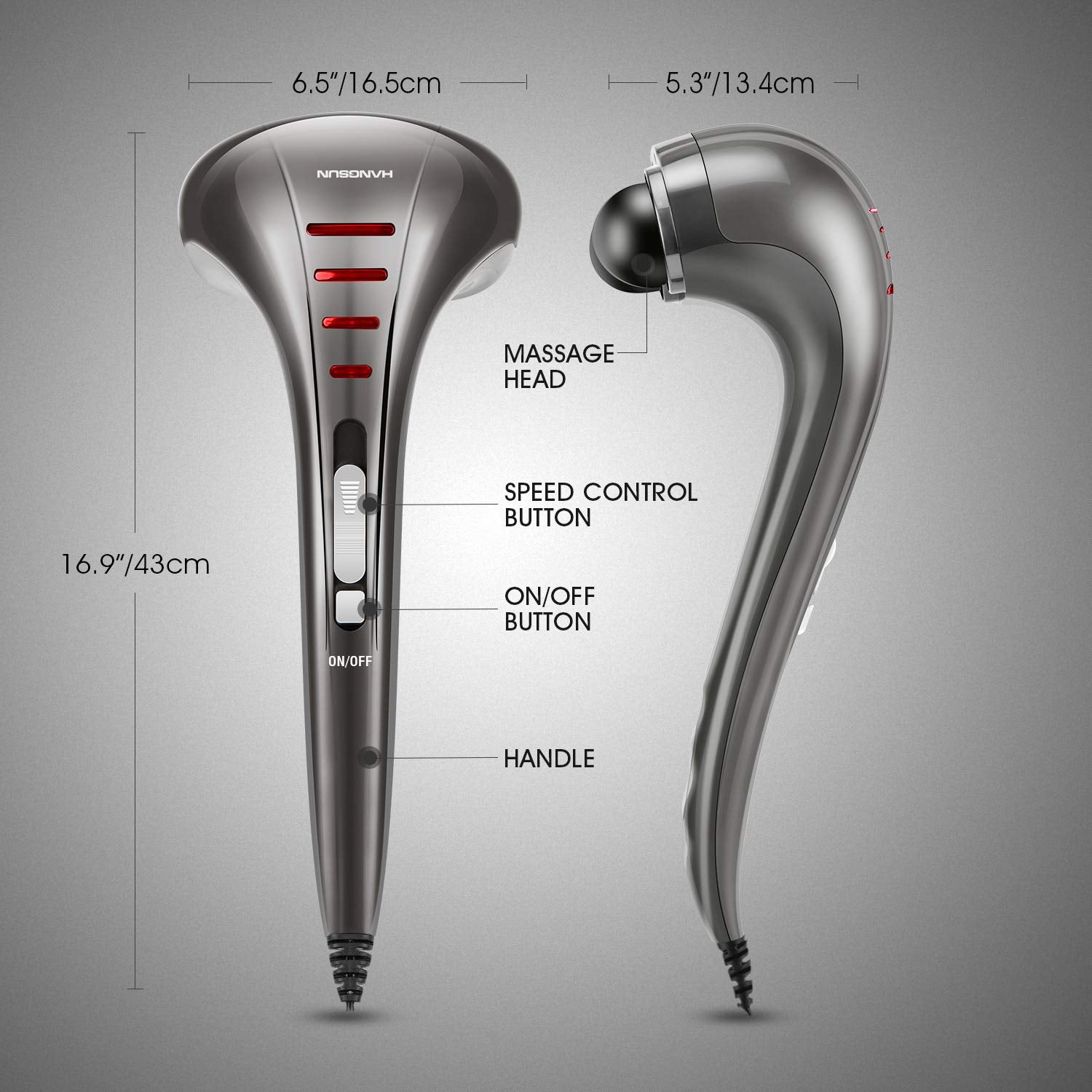 Hangsun MG460 interchangeable nodes for customized massage