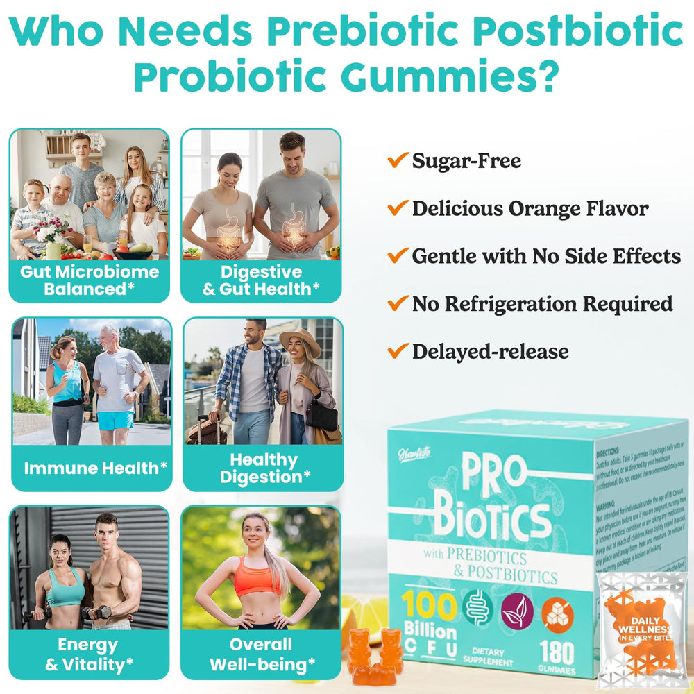 Hanliste Probiotic Gummies vegan non-GMO formula visual