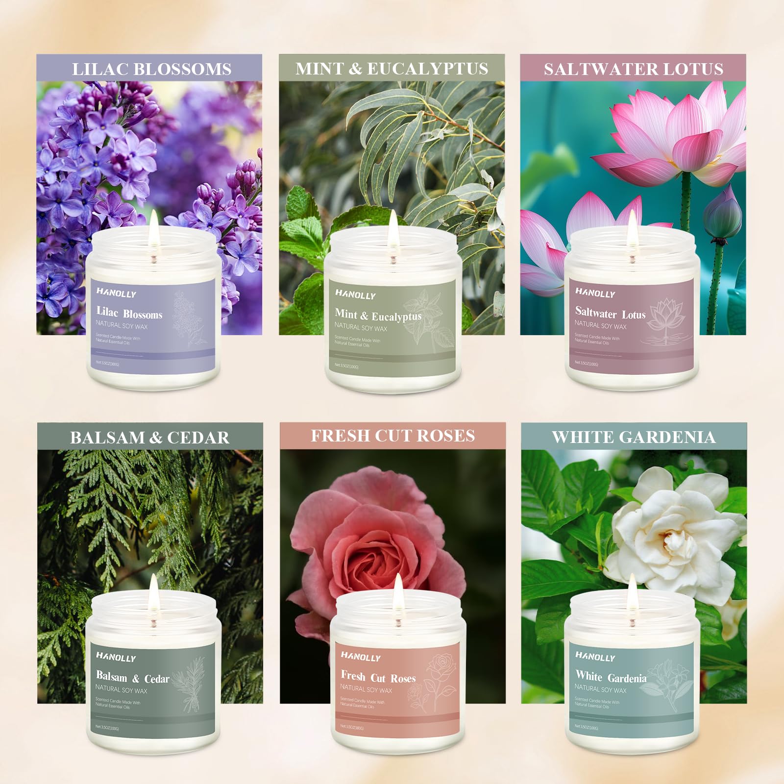 Hanolly Fresh Cut Roses candle adds romantic dining room scent