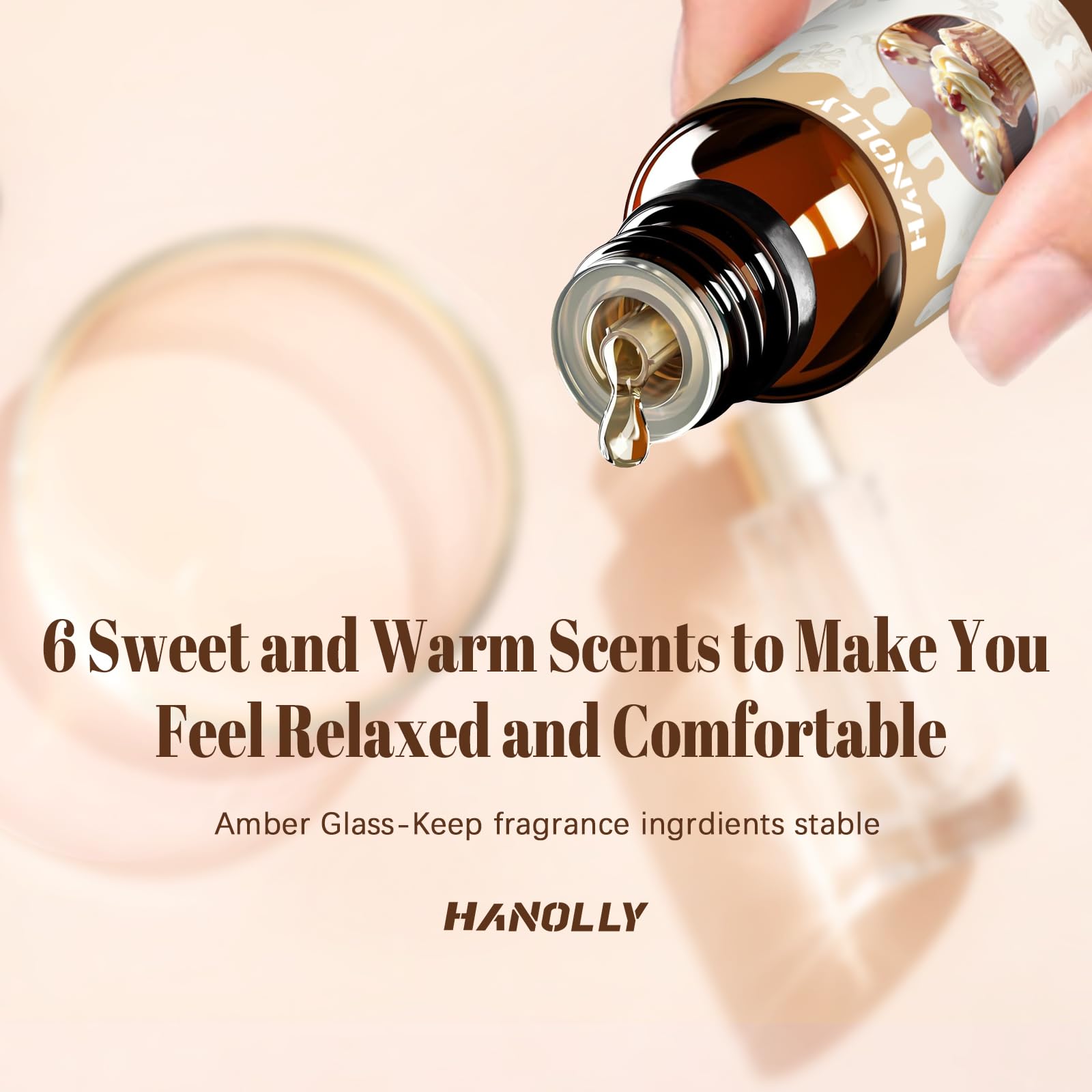 Hanolly 6x10ml bottle lineup with potent scents for crafting