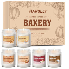 Hanolly Bakery Candles Set Pumpkin Pie creates warm ambiance for fall evenings