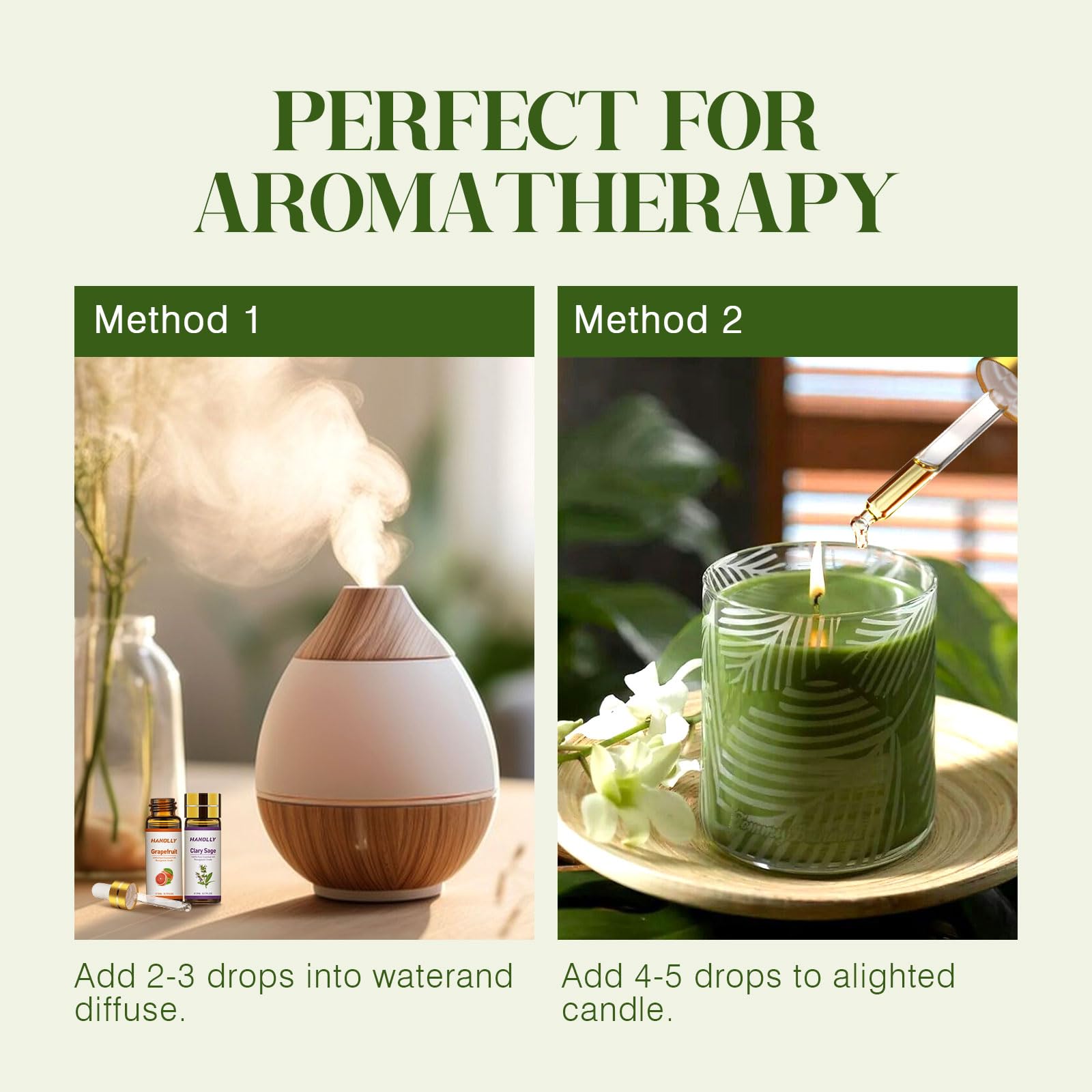 Hanolly diffuser aromatherapy setup for home or office spaces.