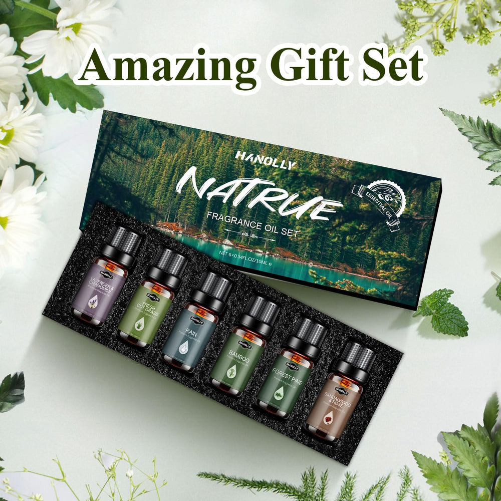 Hanolly gift-box packaging with 6x10ml oils, ideal as a present