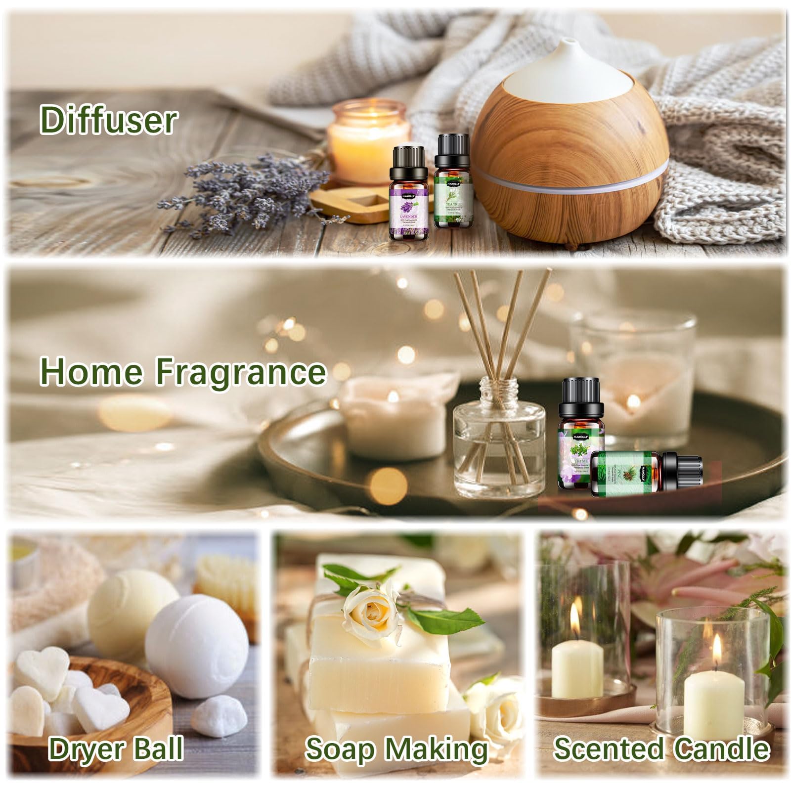 Hanolly essential oils set dark glass bottles preserve fragrance quality
