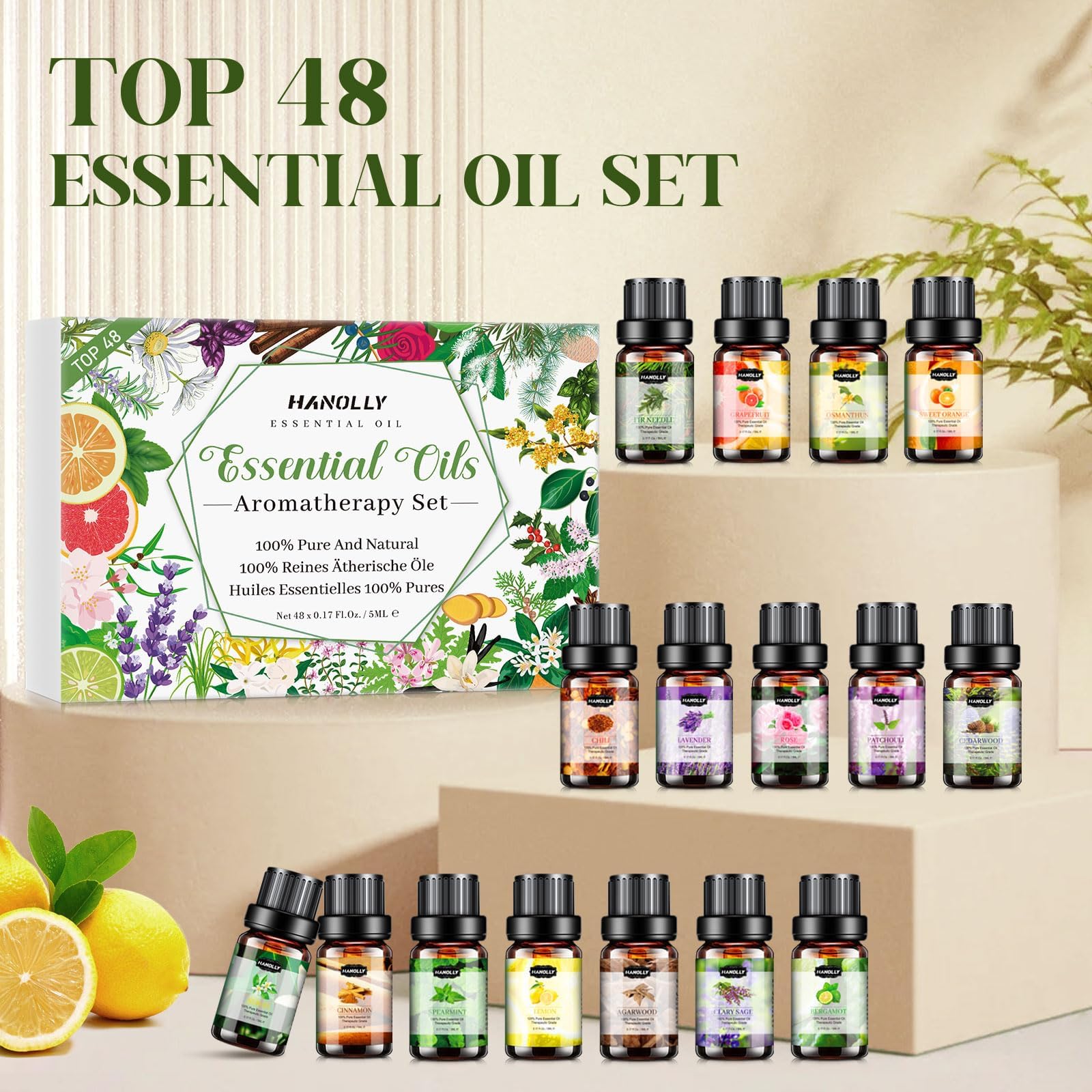 Hanolly essential oils set elegant packaging suitable for birthdays and holidays