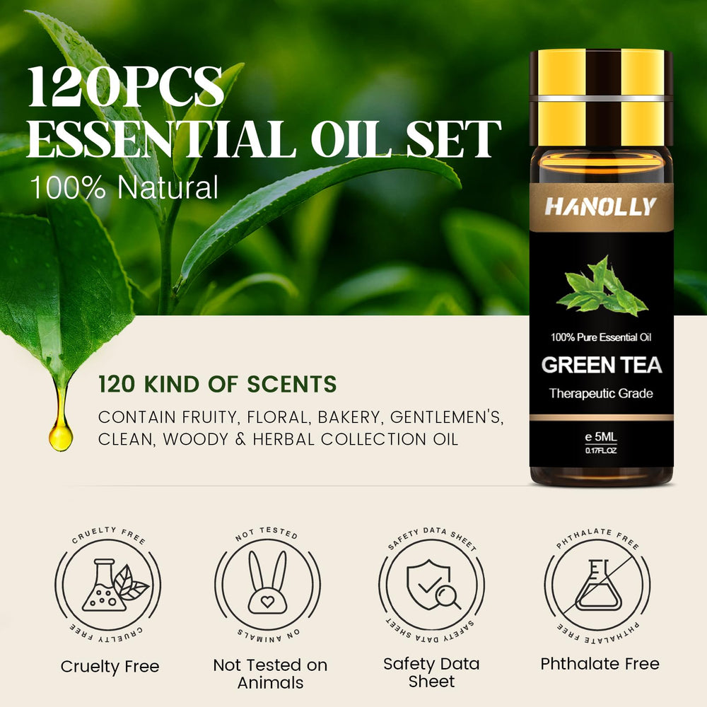 Hanolly essential oils set floral collection for skincare and relaxing rituals.