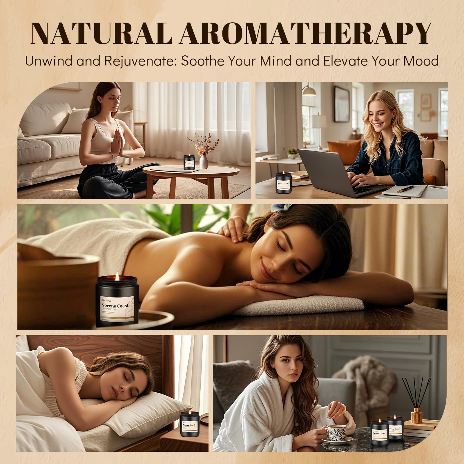 Hanolly hotel scented candles set enhances room ambience