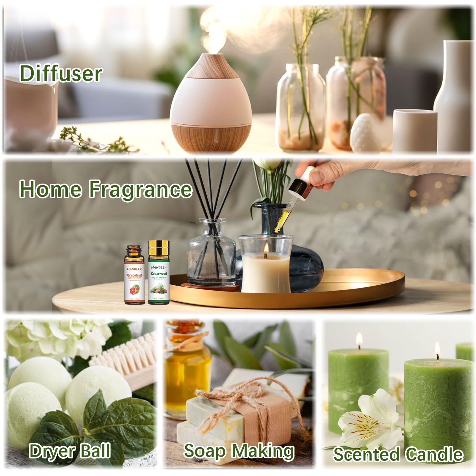 Hanolly oil set in yoga or spa spaces for calming ambiance.