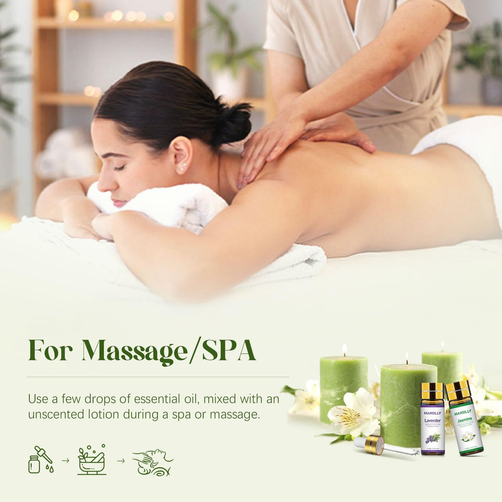 Hanolly oils for bath and skin care routines with soothing scents.