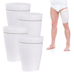 HANSILK catheter leg bag holder four-pack in packaging for easy reference.