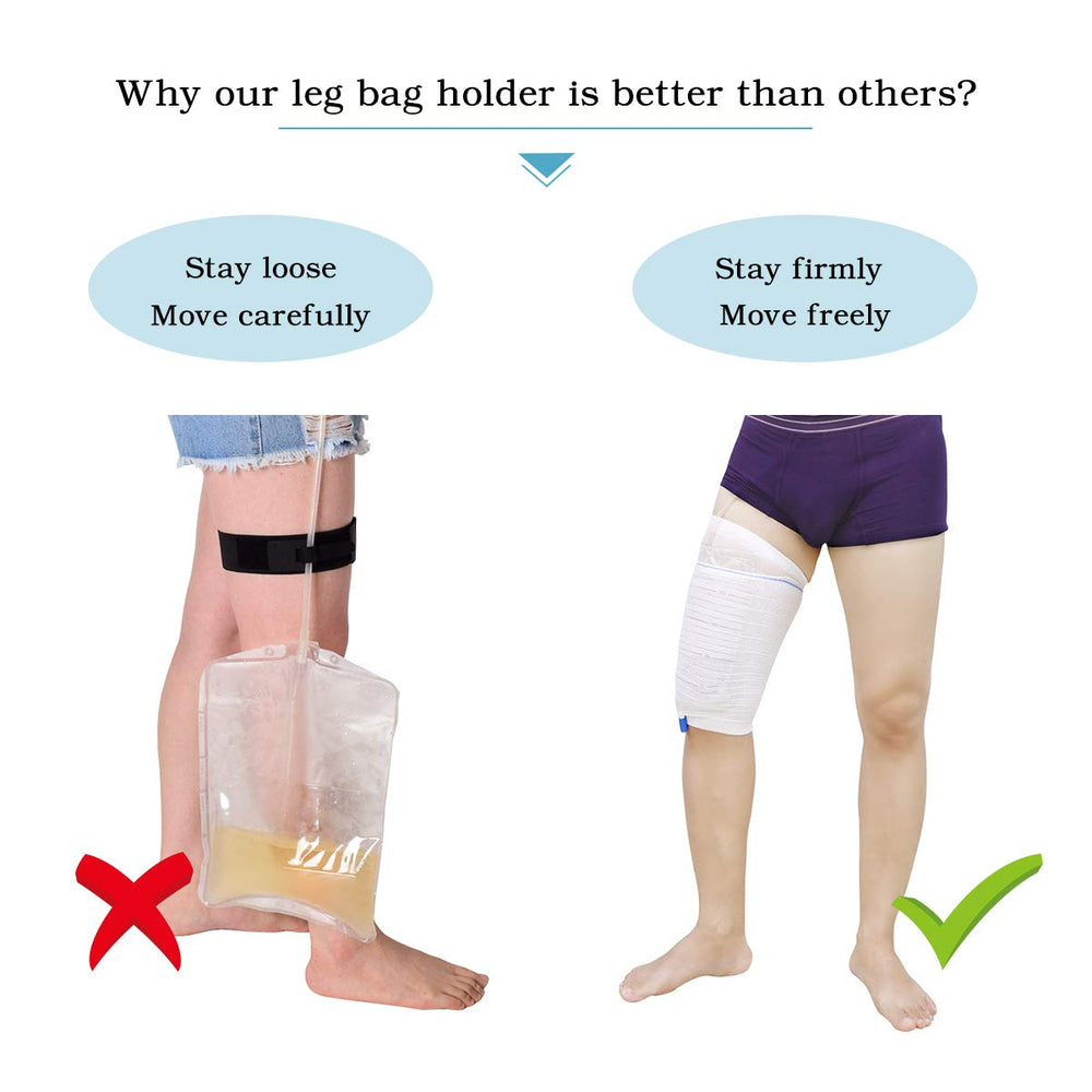 HANSILK leg bag holder worn under pants maintains dignity and discretion.