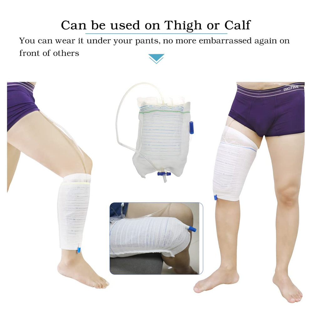 HANSILK leg bag holder usable in hospital, home, or wheelchair settings