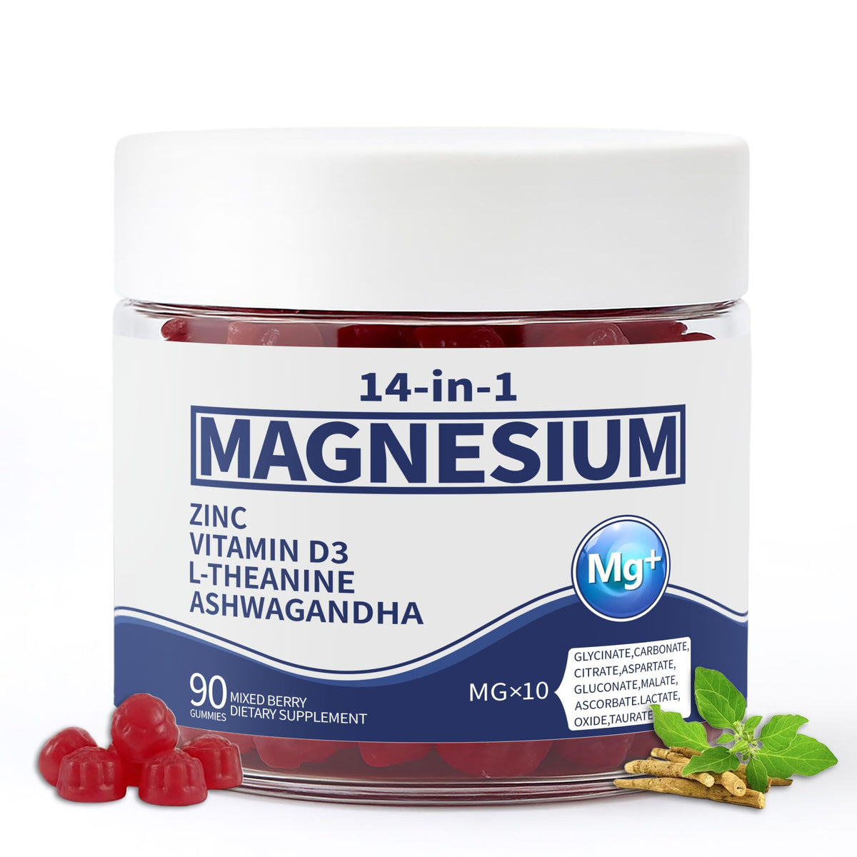 HANSODAP 14in1 magnesium gummies jar promotes convenient daily wellness and balanced calm