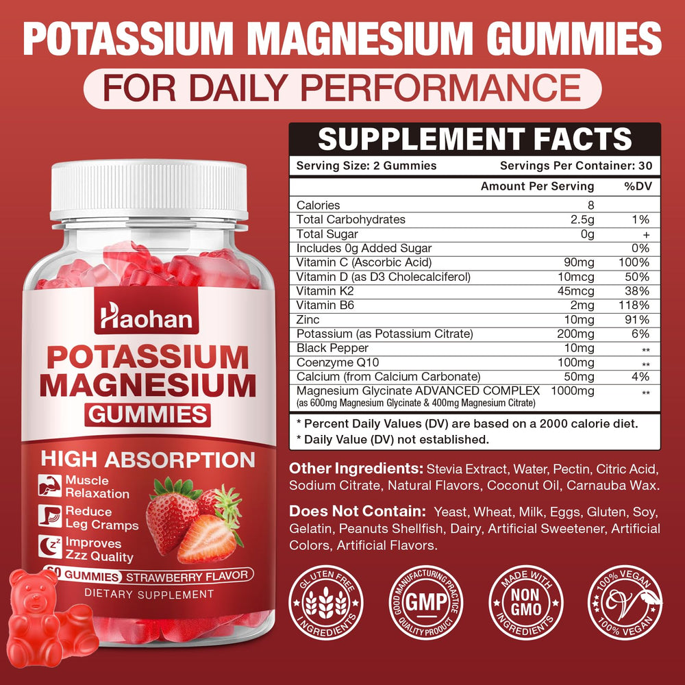 Haohan gummies close-up highlighting strawberry flavor and chewy texture for daily nutrition.