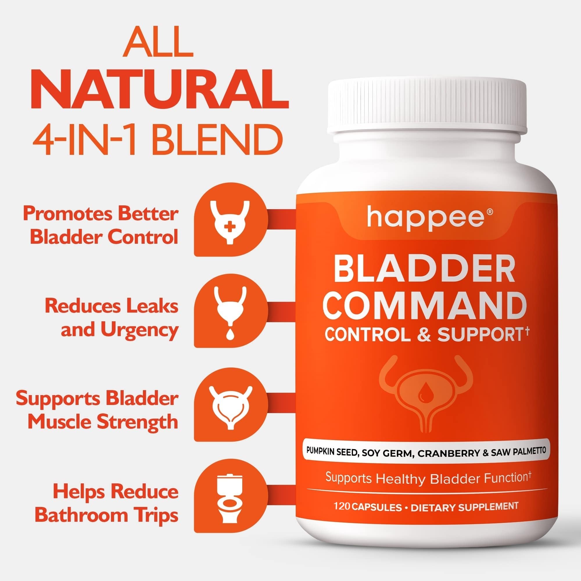 Closeup of Happee bladder control capsules for discreet daily use.