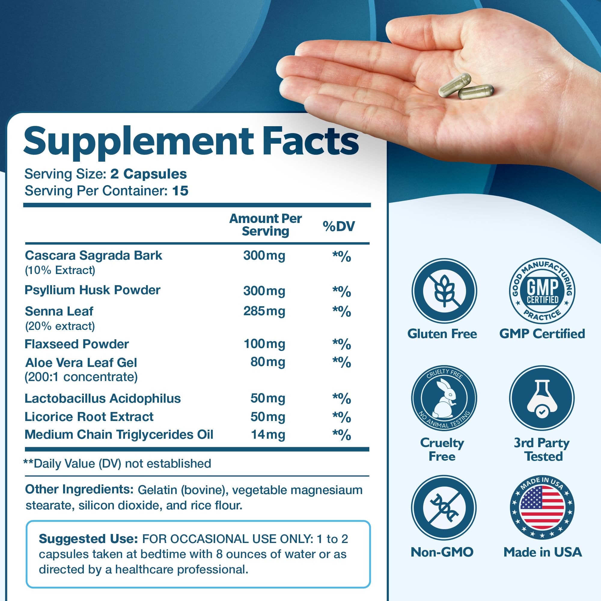 Happee herbal cleanse ingredients showcase natural fibers and botanicals.