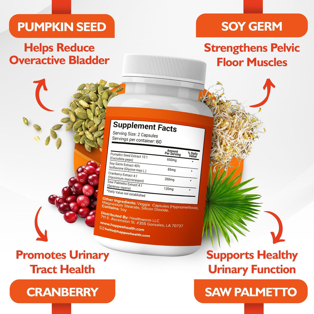 Happee cranberry extract supplement aids urinary health while traveling.